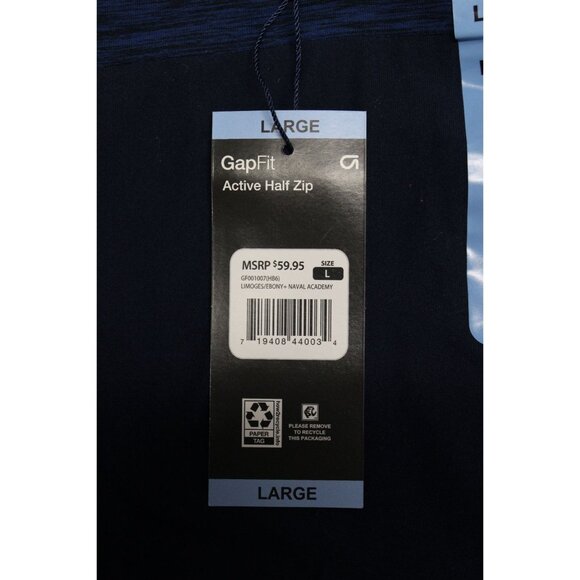 GapFit men's half zip mock neck stretch knit performance long sleeve pullover L - Picture 8 of 10